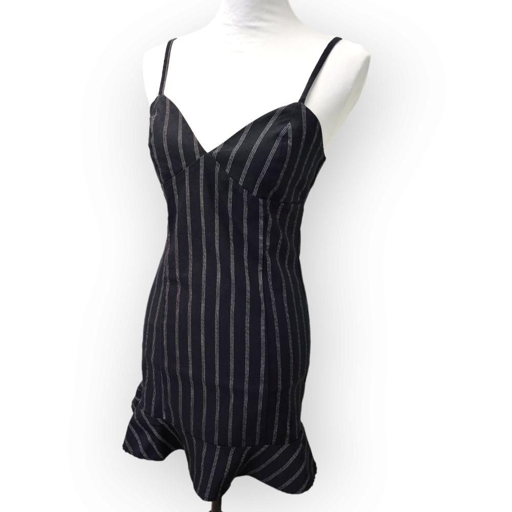 Forever 21 Striped Cami Mini Dress Flounce Hem Size Large